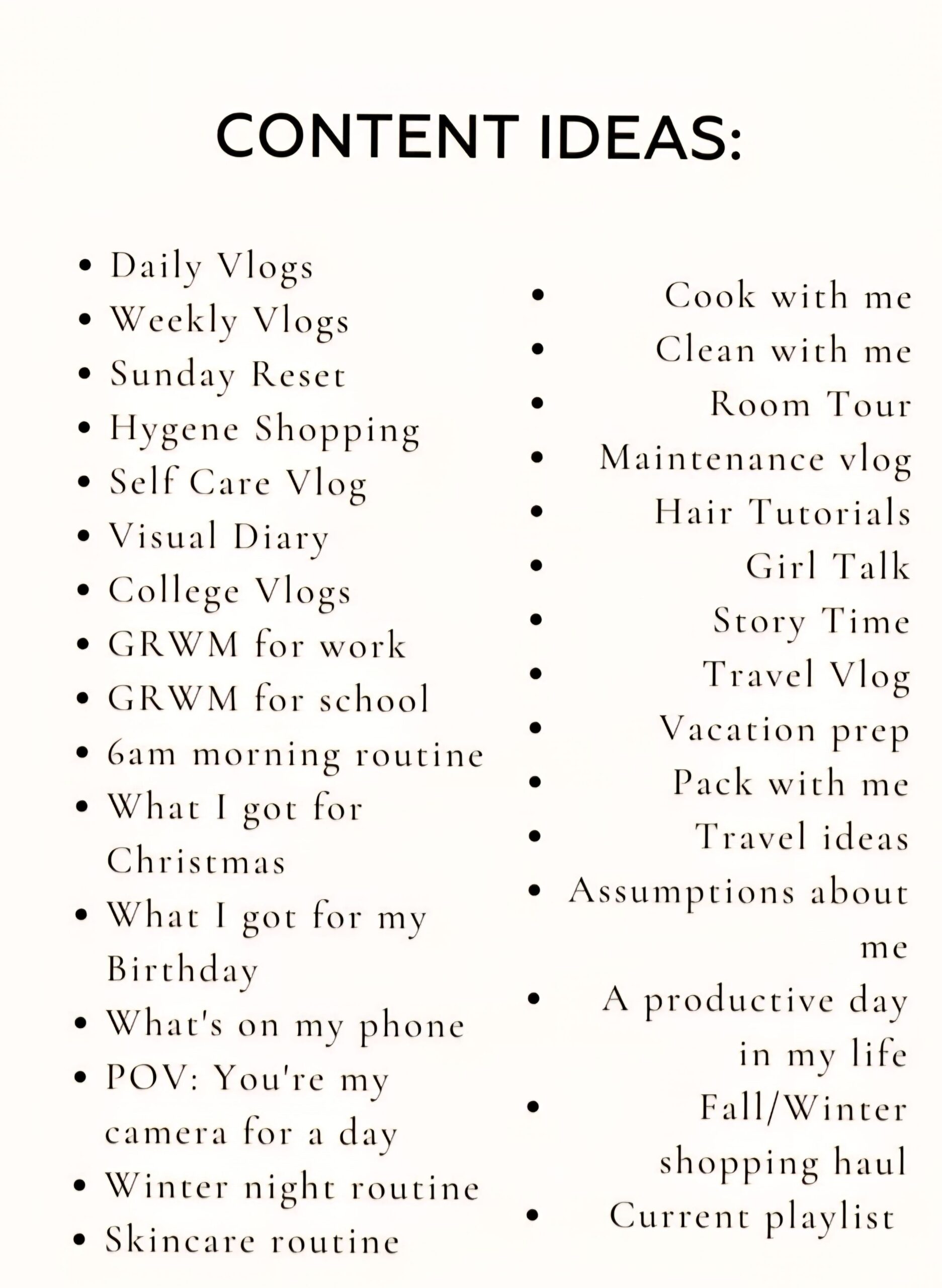 20+ YouTube Video Ideas to Grow Your Channel in 2025 — 🎀 🌿 romanticize your routine