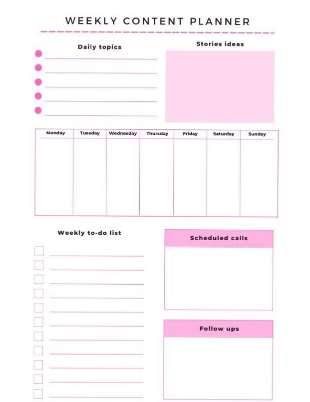 🥂 👰 2023 Social Media Weekly Planner for Digital Creatives | romanticize your routine