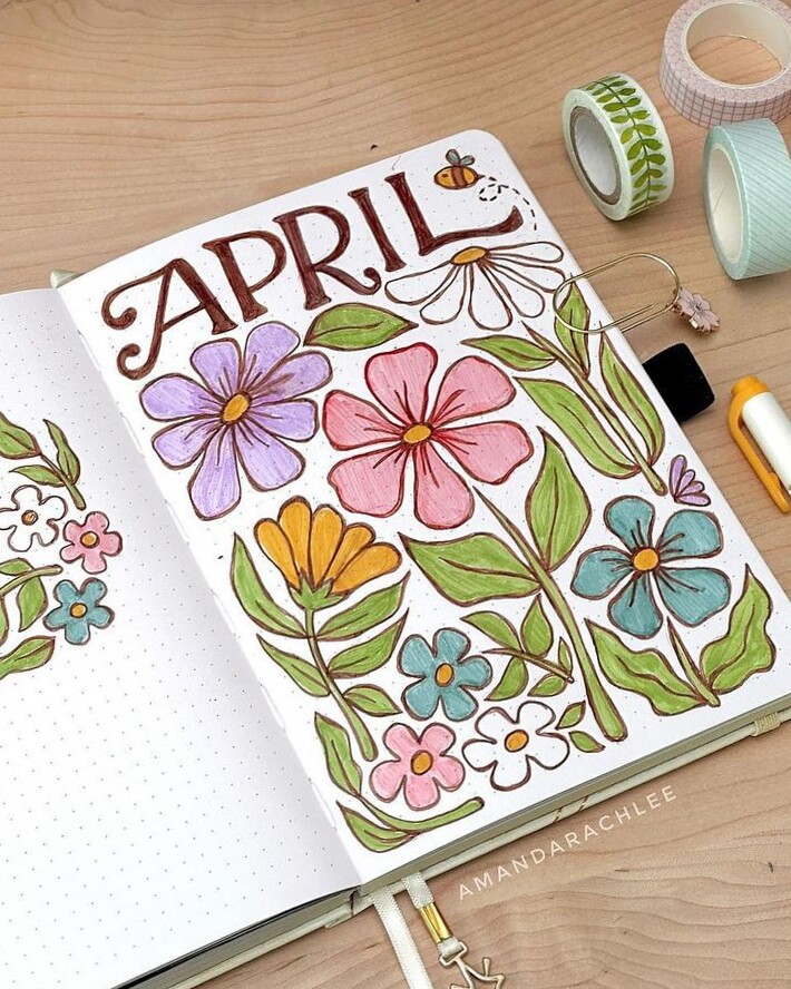 25+ Must See April Bullet Journal Cover Ideas | Artist Hue — 💎 🪄 stay inspired all year long