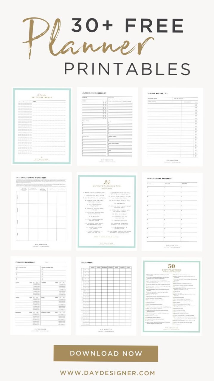 30+ Free Planner Printables to Organize Your Life — 🤍 🎀 dream life manifestation