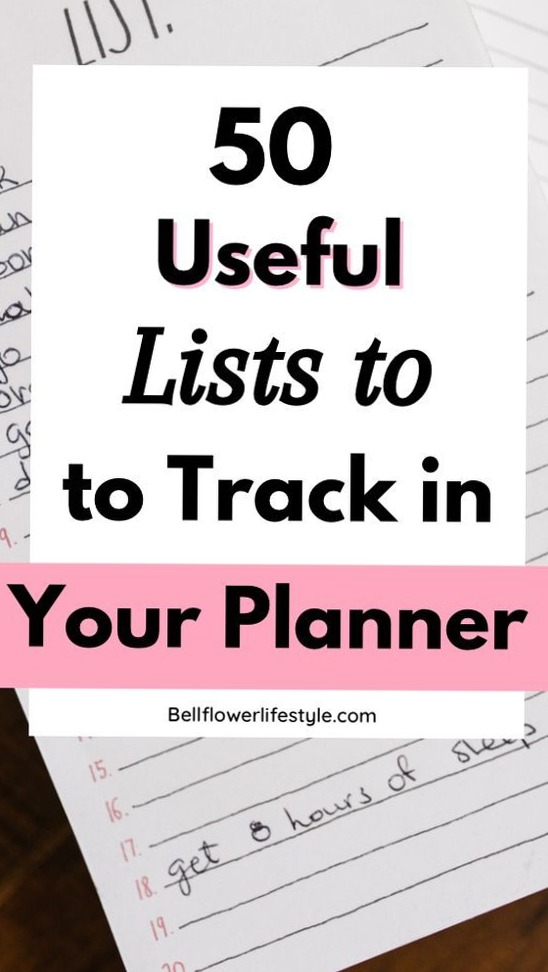 🤍 ☁️ 50 Useful Lists to Track Today in Your Planner | stay inspired all year long