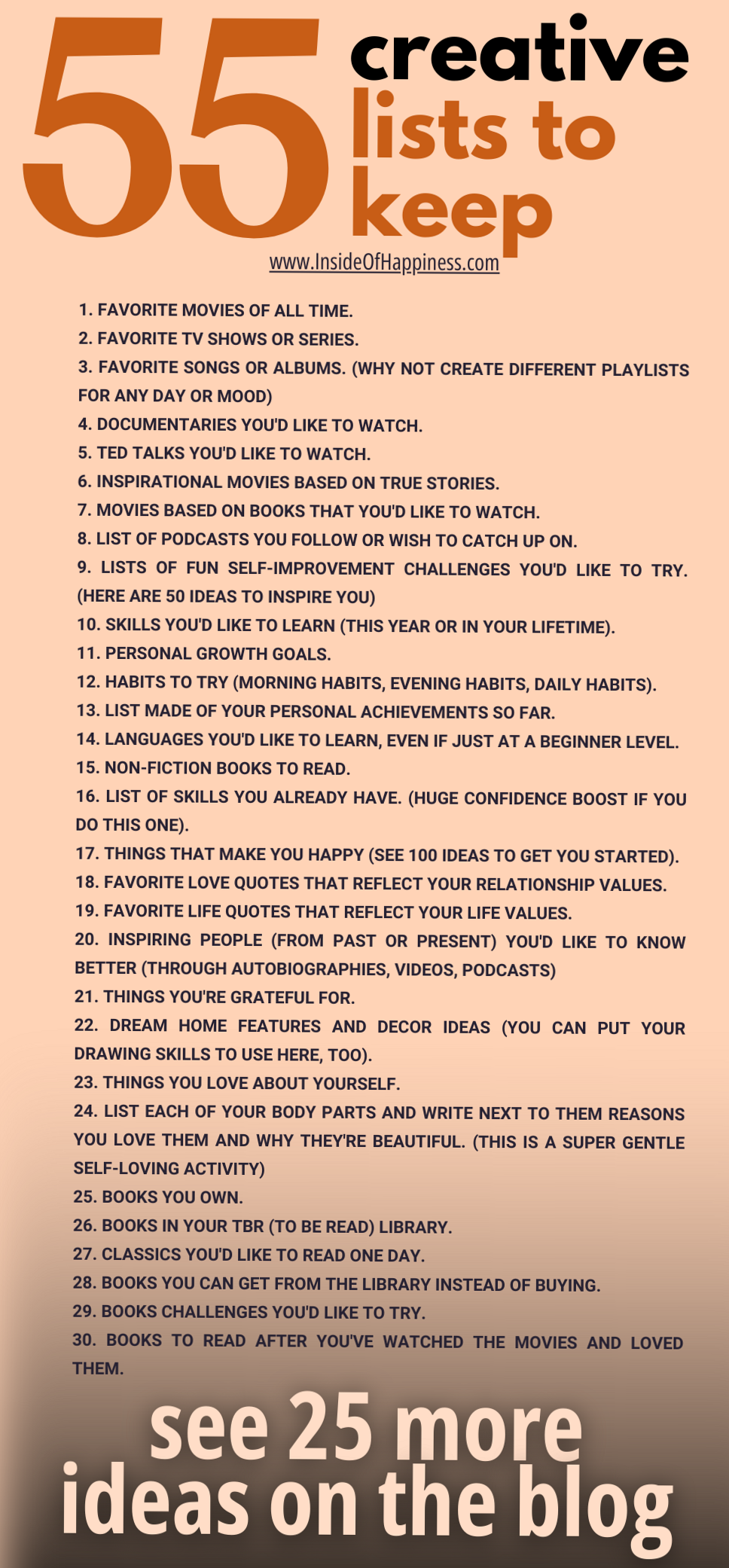 🪄 🪄 55 Fun Lists To Keep Your Creative Mind Busy | secret to staying productive
