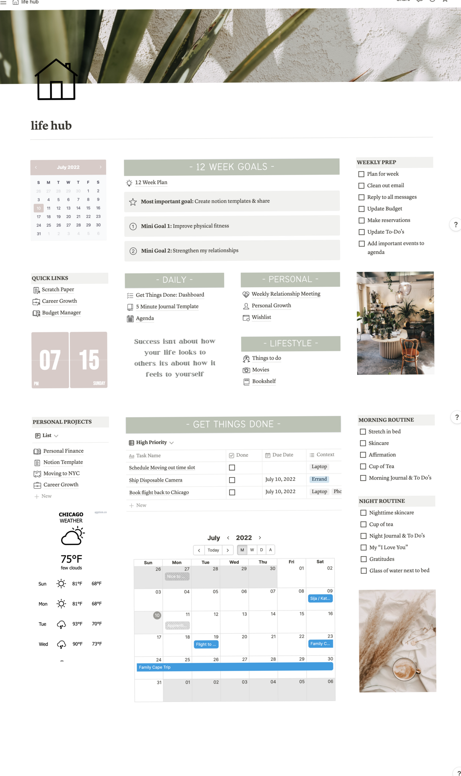 6 Aesthetic Notion Dashboards for Digital Planning & Tracking – Free Templates — 🕯️ ✨ only tool for life admin