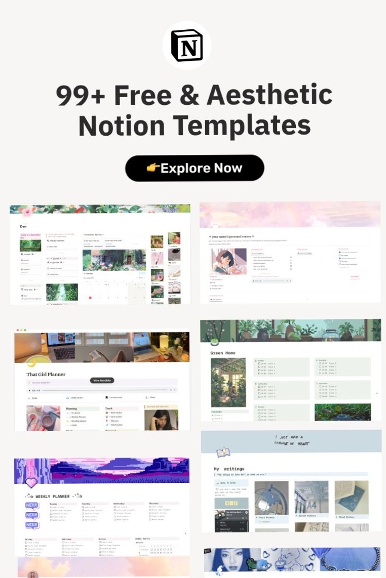 ☁️ ✨ 99+ Free Aesthetic Notion Templates for Design & Planning | pro digital dashboard