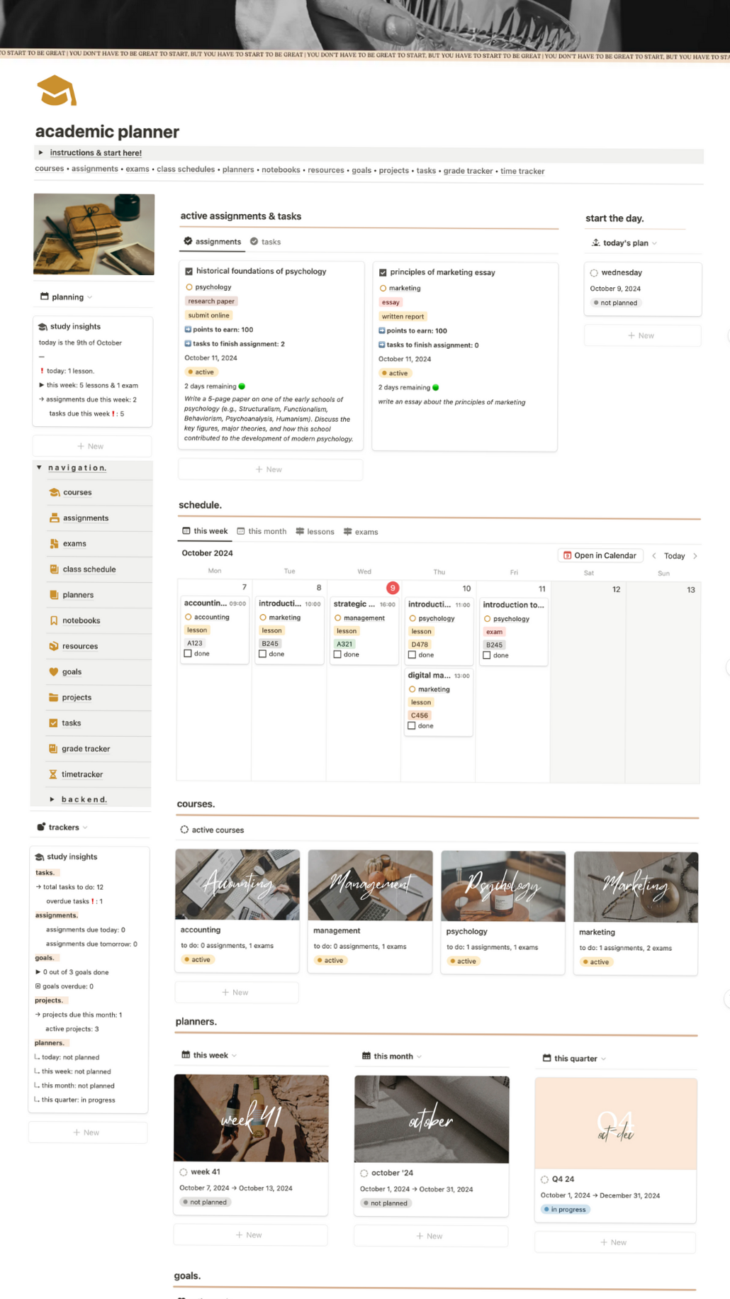 🌸 💍 Ace Classes with the Notion Study Planner 547 | only tool for life admin