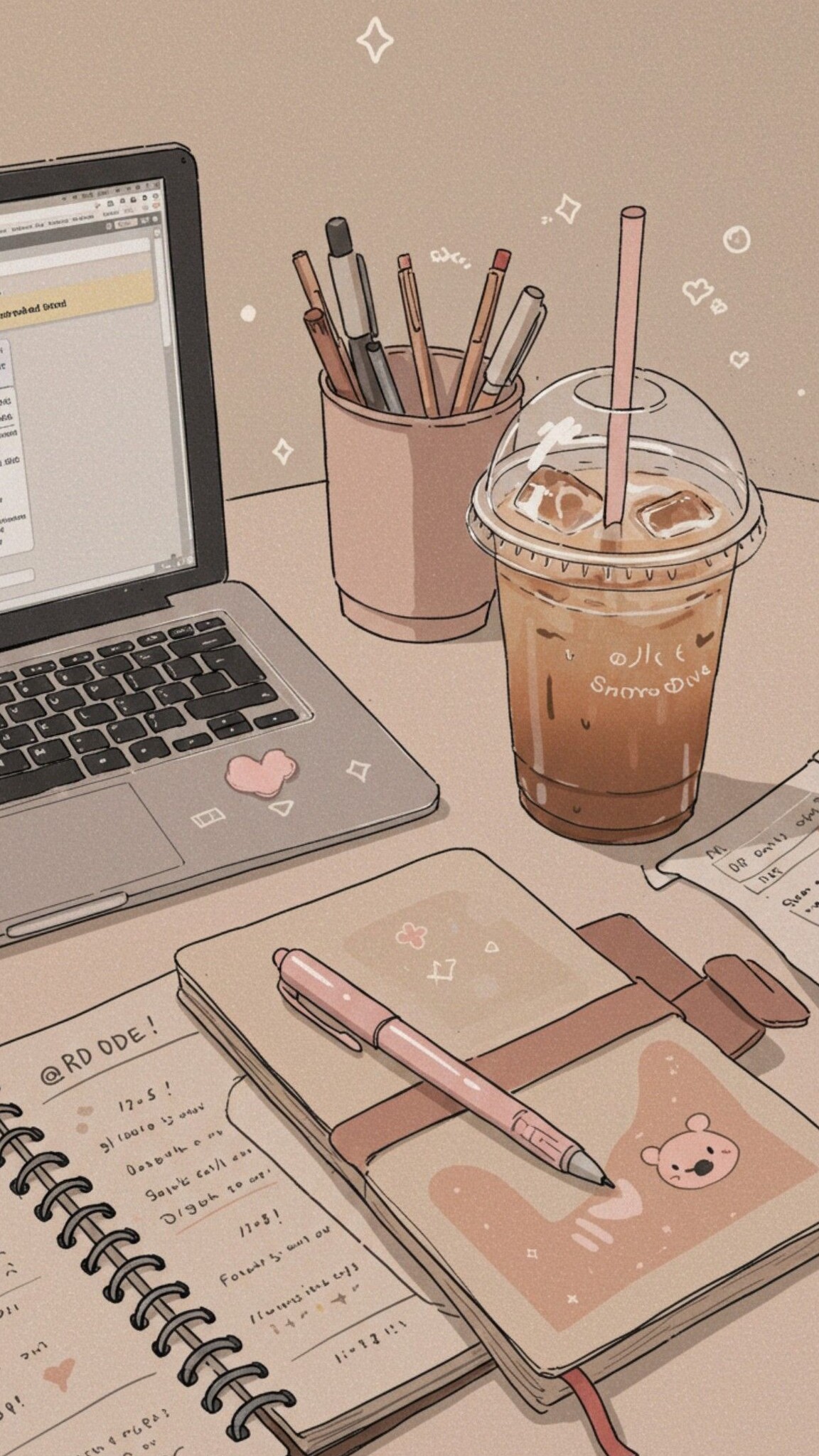 🍰 🍰 Aesthetic Study Desk with Coffee & Cute Stationery | romanticize your routine