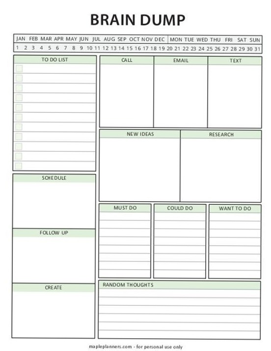 🌈 💎 Brain Dump Template | To Do List Printable | stay inspired all year long