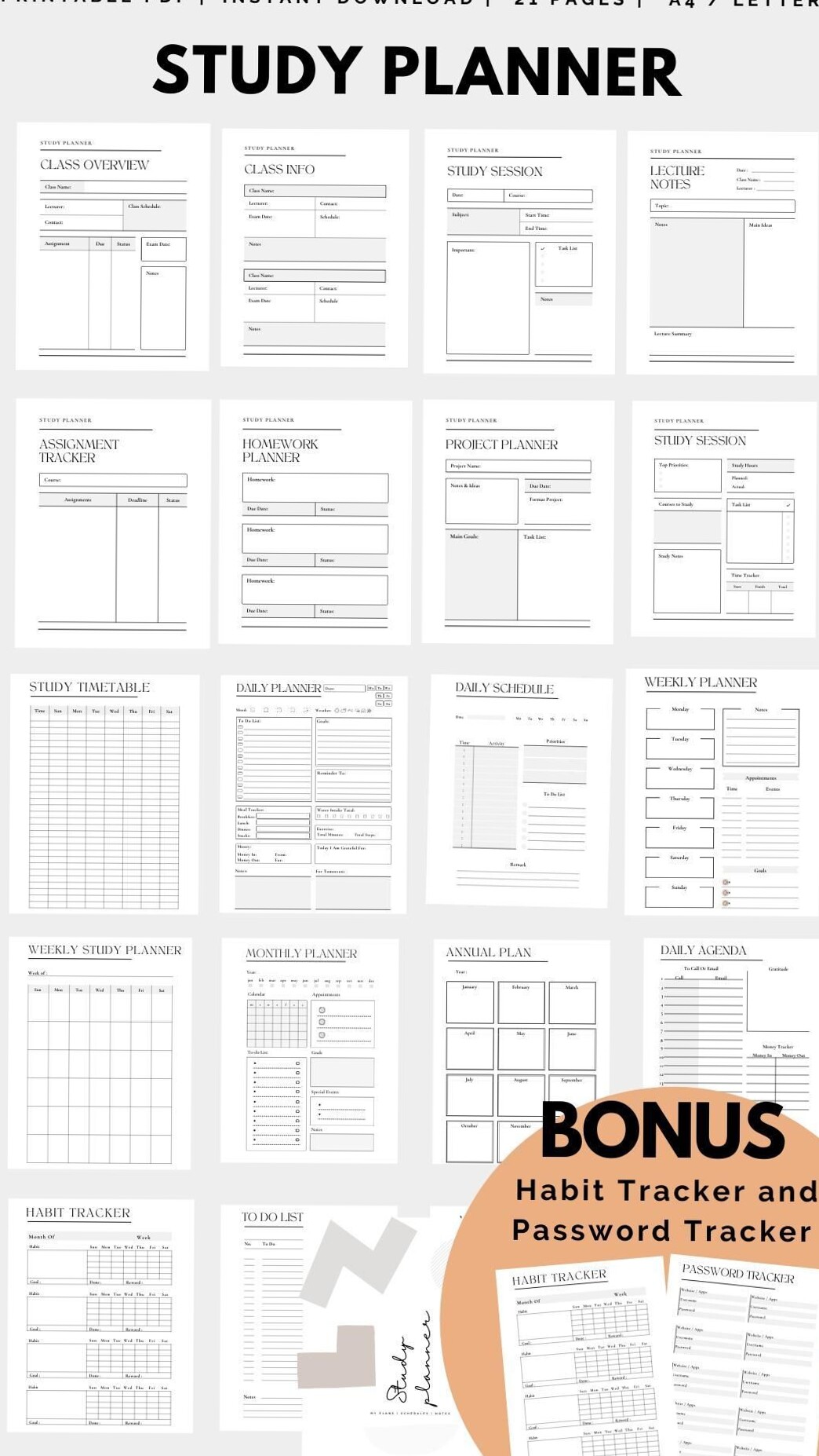 💌 🥂 Complete Study Planner & Exam Prep Pack for Students | secret to staying productive