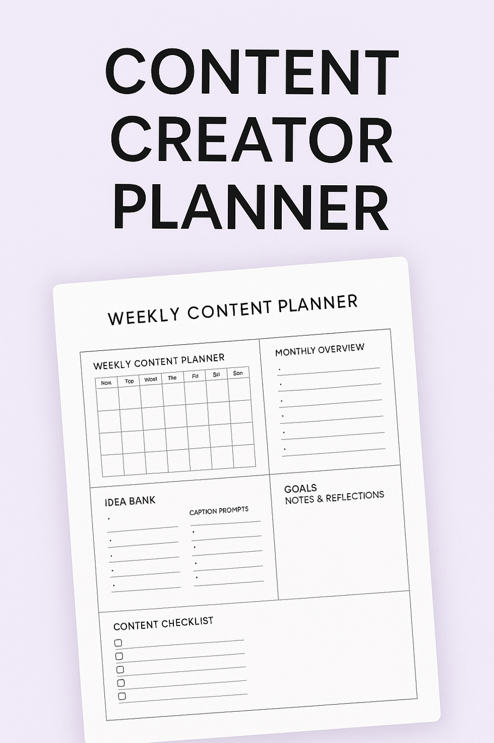 Content Creator Planner Minimalist Edition #goodnotesplannerfree 1092 — 🎀 🤍 stay inspired all year long