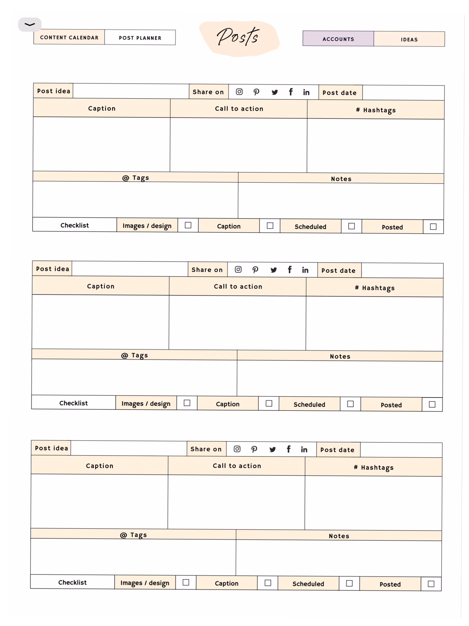 📊 📁 Content Planner Template for Digital Design & Creative Projects | romanticize your routine