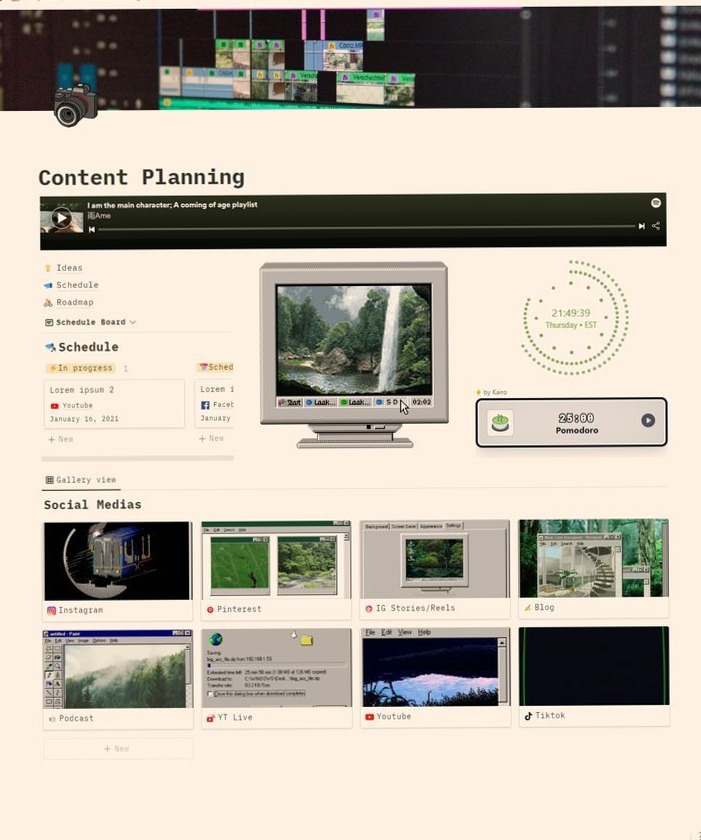 Content Planning Notion Template for Digital Design & Creative Planners — 🌈 💎 only tool for life admin