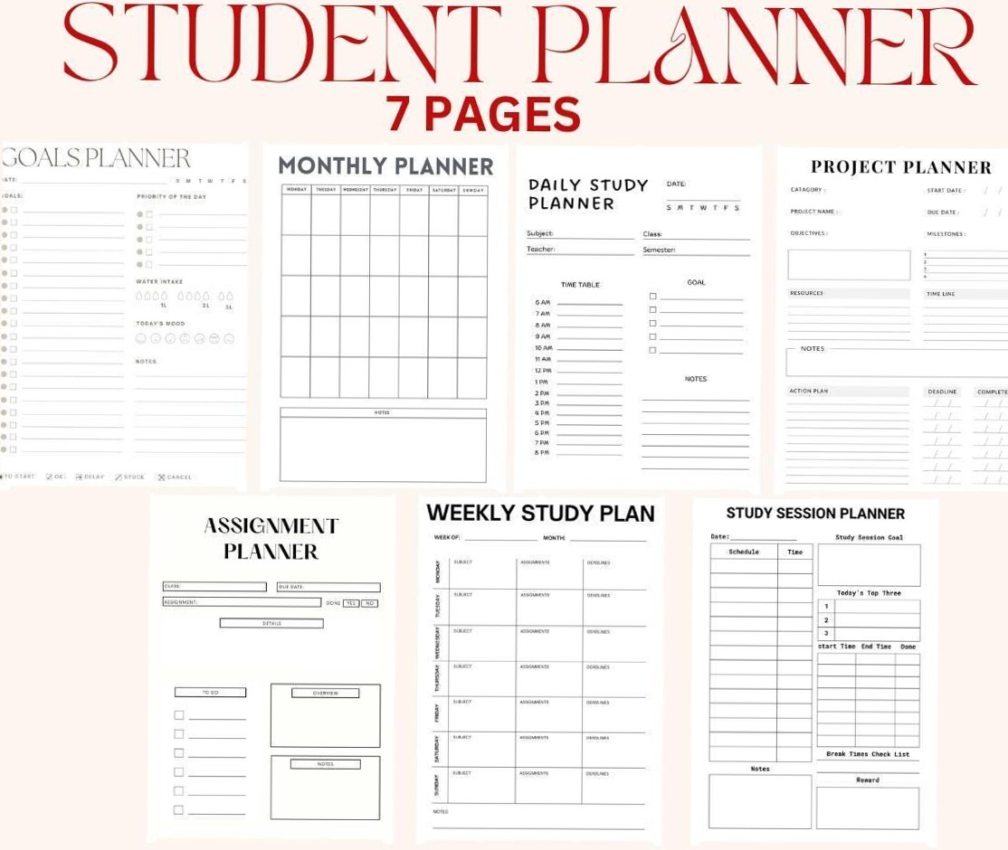 👰 🌸 Customizable Student Planner | Personalized Agenda | Digital Design | romanticize your routine