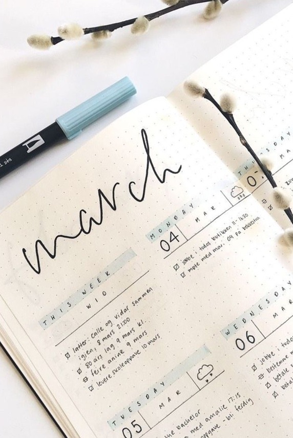 Daily At A Glance Monthly Bujo Spread — 📌 📅 dream life manifestation