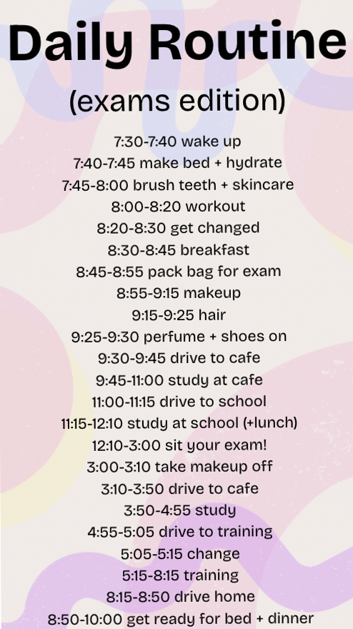 🌸 🥂 Daily Exam Routine Planner | Digital Design & Creative Assets | secret to staying productive