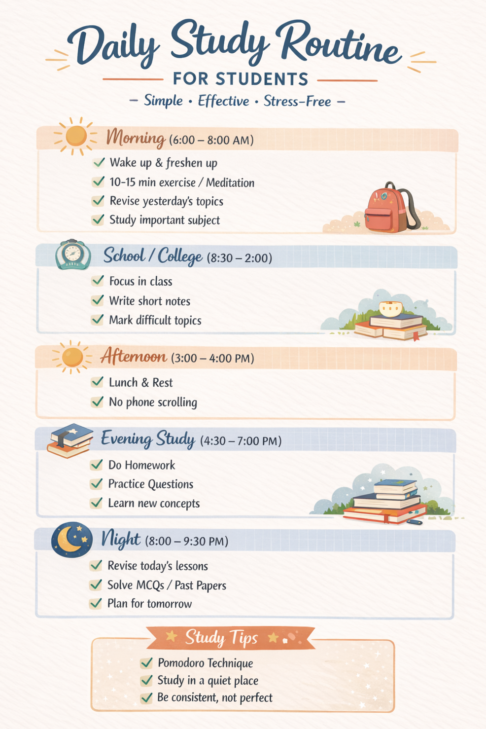 📅 🖇️ Daily Study Routine for Students 📚✨ | dream life manifestation