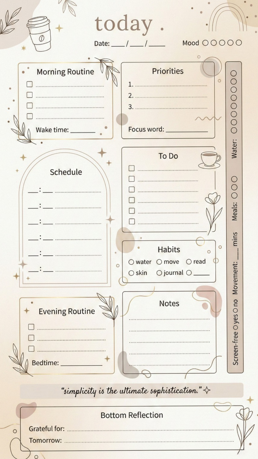 📝 📝 Daily Success Planner Template for Goals & Habits | secret to staying productive
