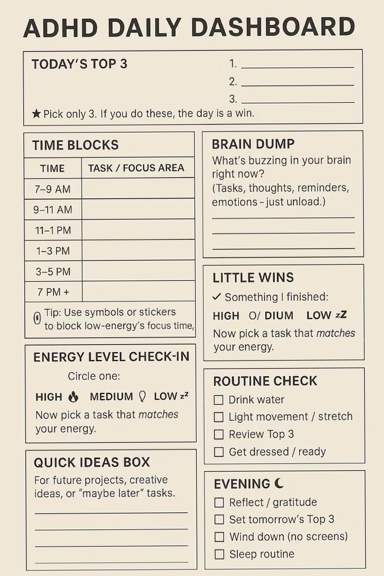 Daily Task Planner Template for Increased Productivity — 📅 🖇️ romanticize your routine