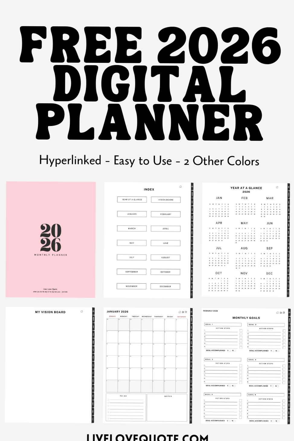 🕯️ 🤍 dream life manifestation: 2026 Digital Planner Free Templates & Creative Design Assets