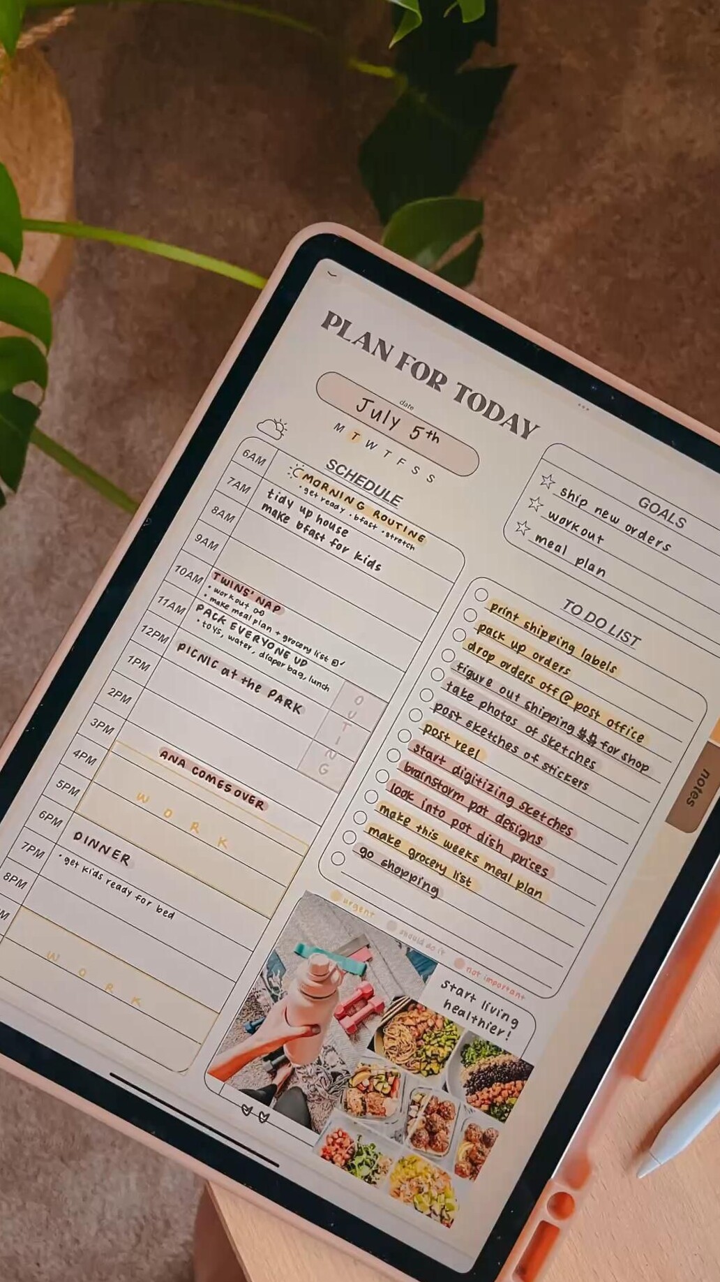 🖇️ 🖇️ dream life manifestation: Aesthetic Daily Spread in My Digital Planner