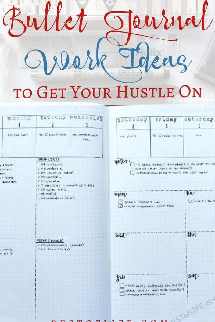 💌 🥂 dream life manifestation: Bullet Journal Work Ideas to Get Your Hustle On