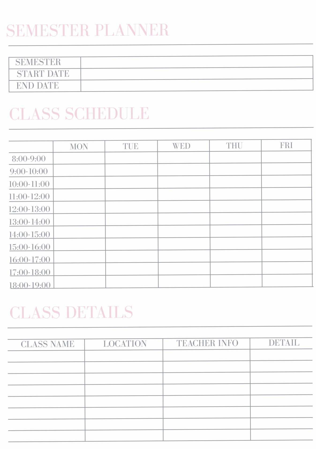 🍰 👰 dream life manifestation: Minimalist Academic Study Planner Pink Gray Exam Prep PDF