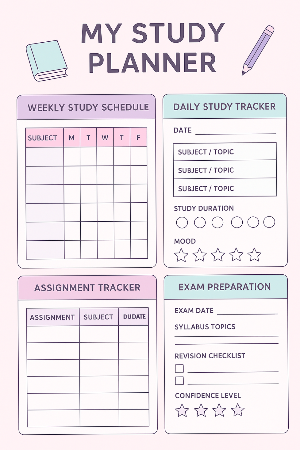🤍 🕯️ dream life manifestation: My Study Planner – Digital Design & Creative Planning Tools