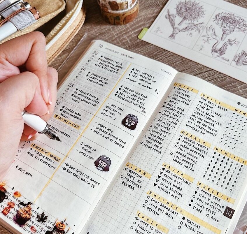 🖌️ 🖌️ dream life manifestation: Week 43 Hobonichi Planner + Instagram Banners & Bullet Journal Work