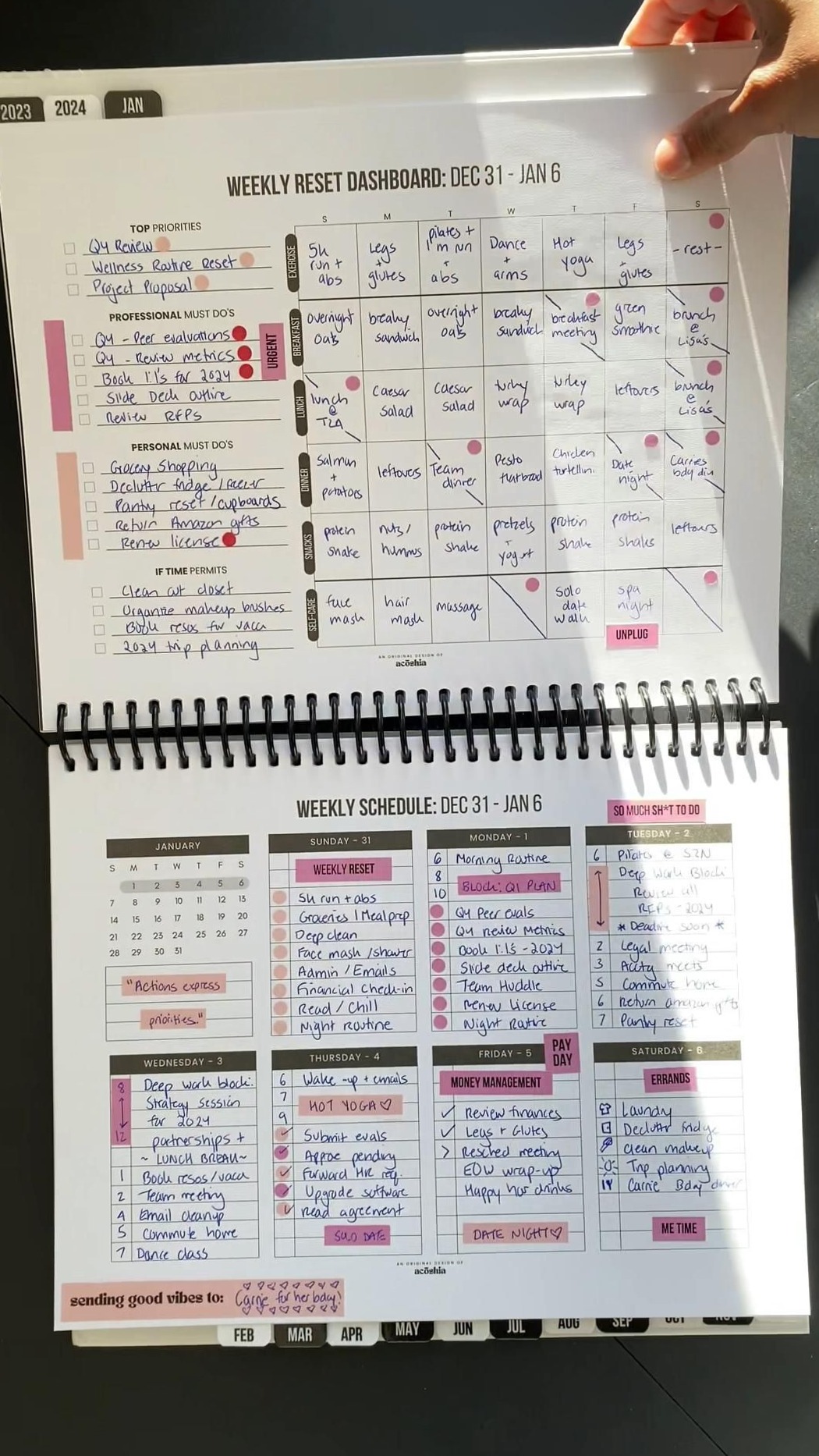 🤍 ✨ dream life manifestation: Weekly Goal Planner for Students | Digital Design