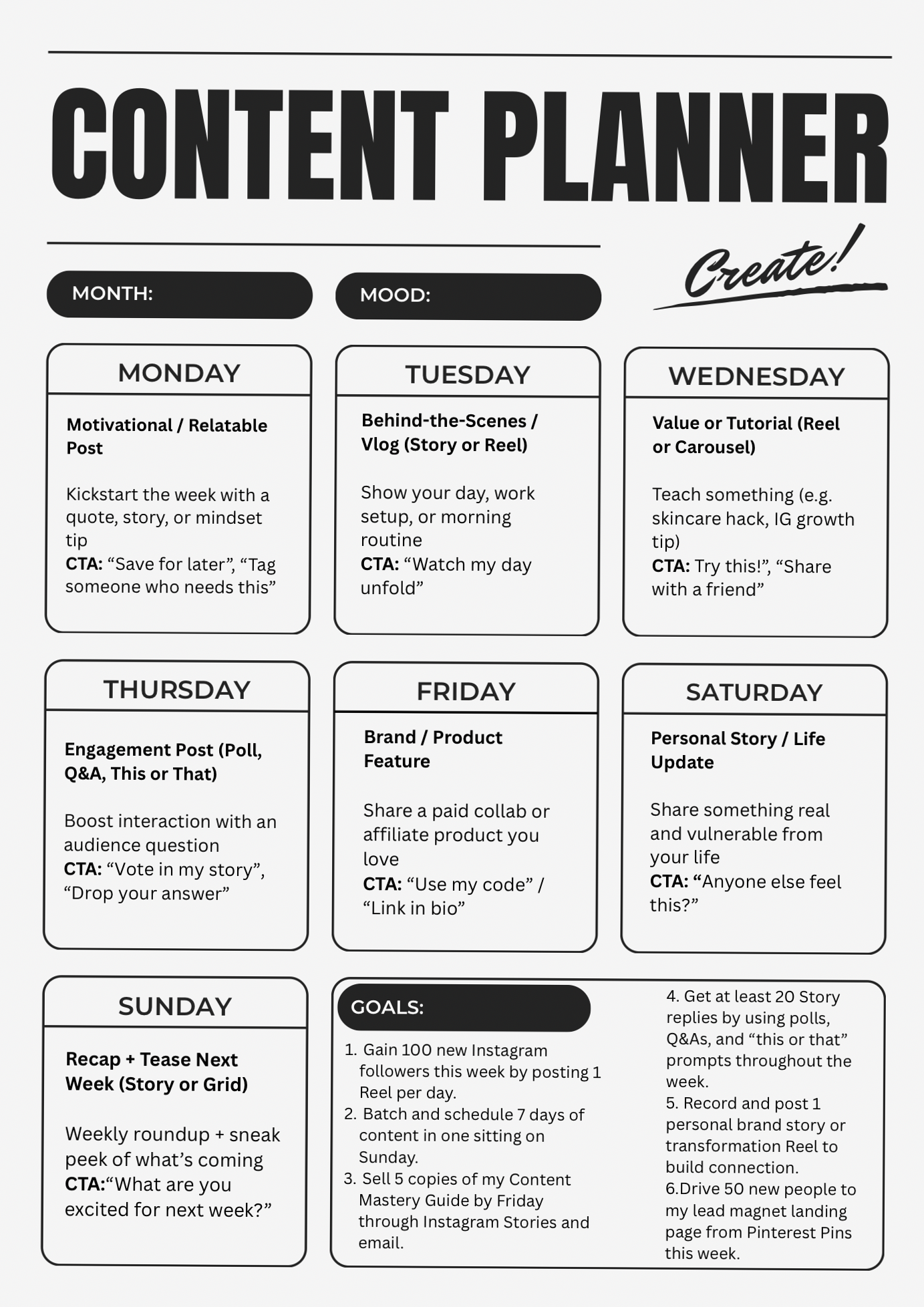 Efficient 5-Step Content Planning for Digital Designers — 🥂 👰 ultimate printable checklist