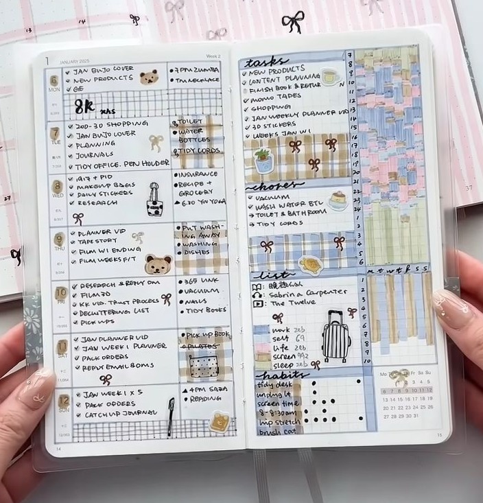 📌 🖇️ Elevate Your Hobonichi Spread with Digital Flair | romanticize your routine