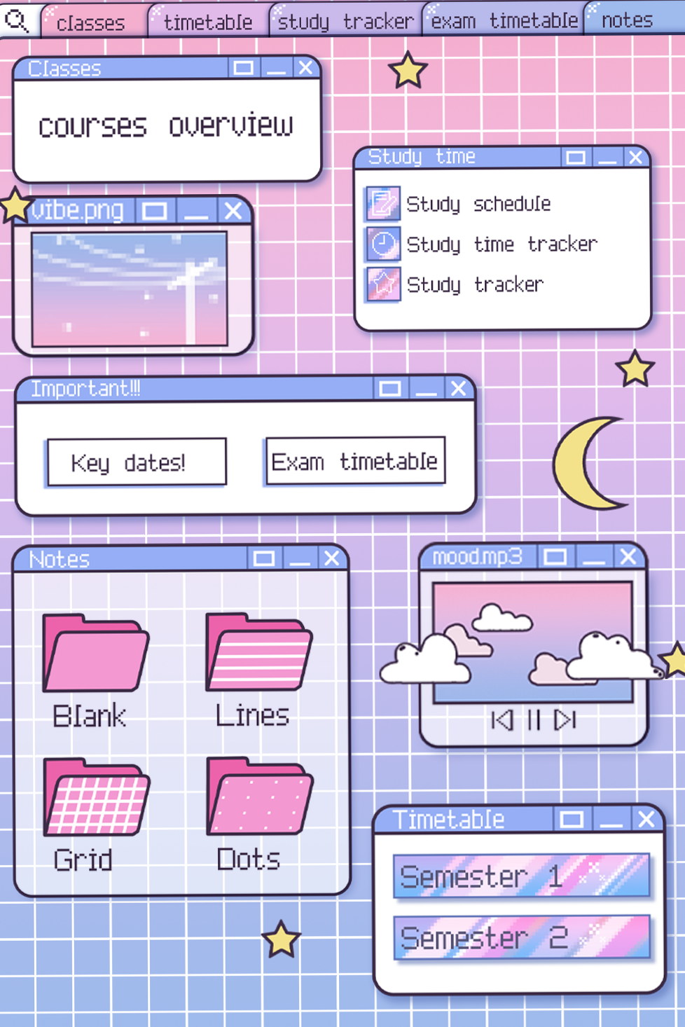 Elevate Your Study Game with Vaporwave Dream Planner — 🍰 💌 stay inspired all year long