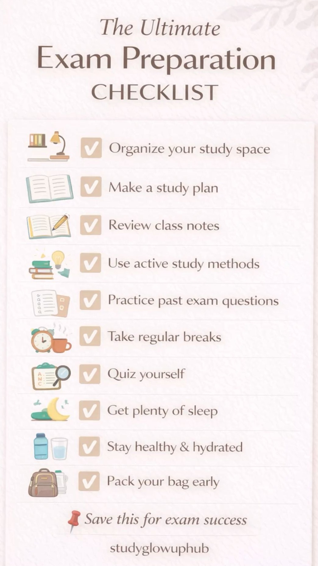 📍 📍 essential planning guide: The Ultimate Exam Prep Checklist (Save This!)