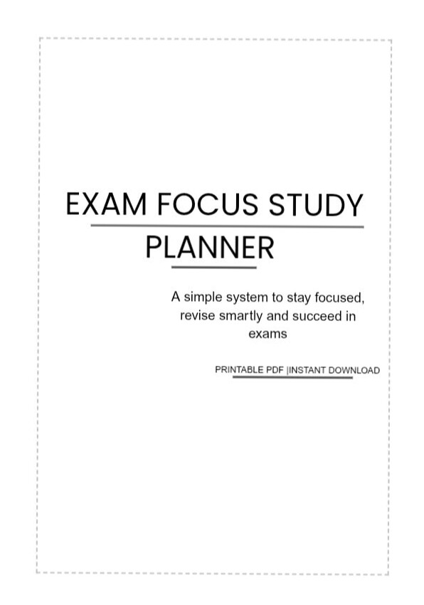 📊 📁 Exam Focus Study Planner | Ultimate Student Focus Planner | dream life manifestation