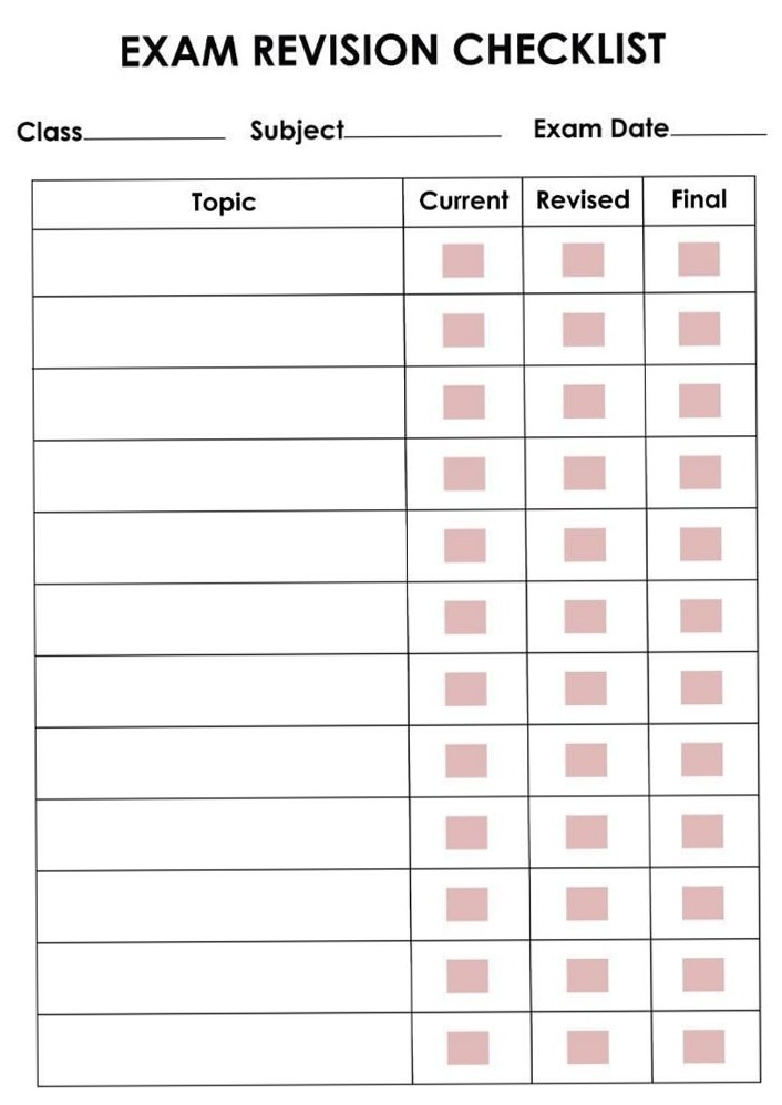 Exam Revision Checklist for Digital Design & Creative Planning — 🪄 🎨 secret to staying productive