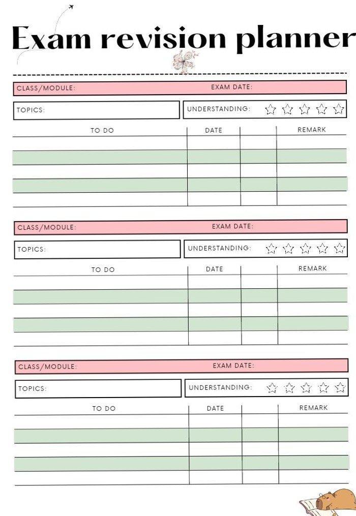 Exam Revision Planner for Creative Students — 🎨 🎨 secret to staying productive