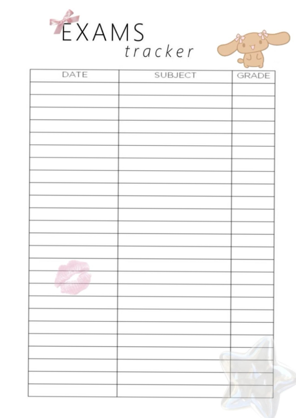 Exam Tracker for Digital Planners & Creative Projects — 🎨 🖌️ ultimate printable checklist