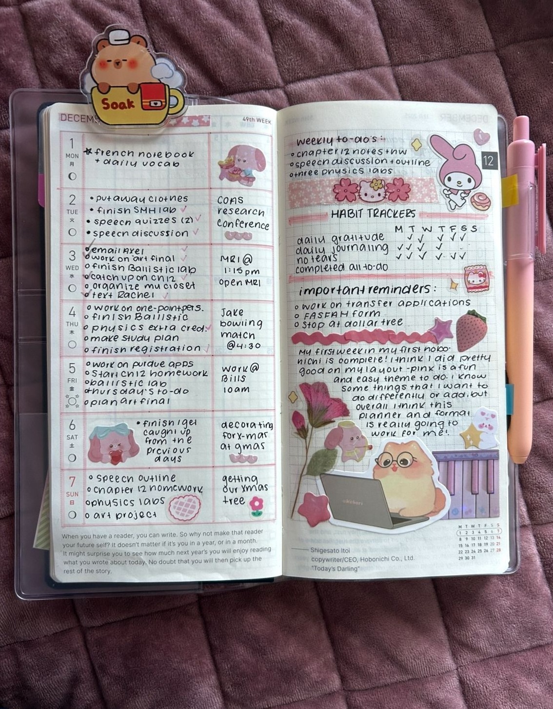 🍰 👰 First Week in My Hobonichi: Digital Design & Planner Setup Tips | secret to staying productive