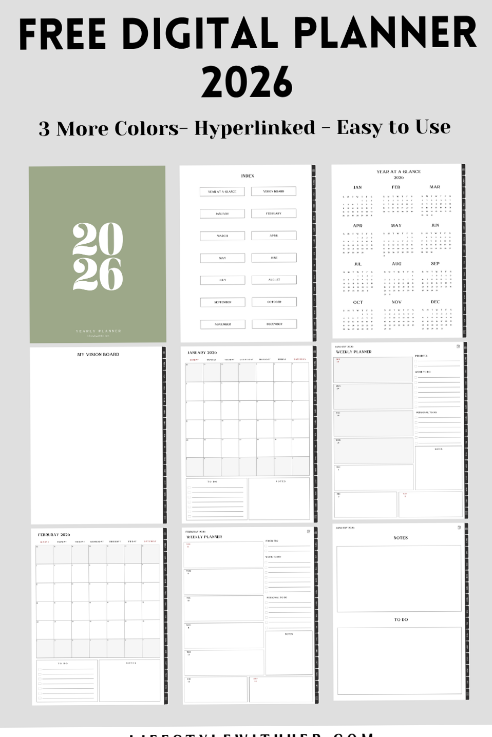 Free 2026 Digital Planner Ideas & Templates for GoodNotes — 📝 📊 stay inspired all year long