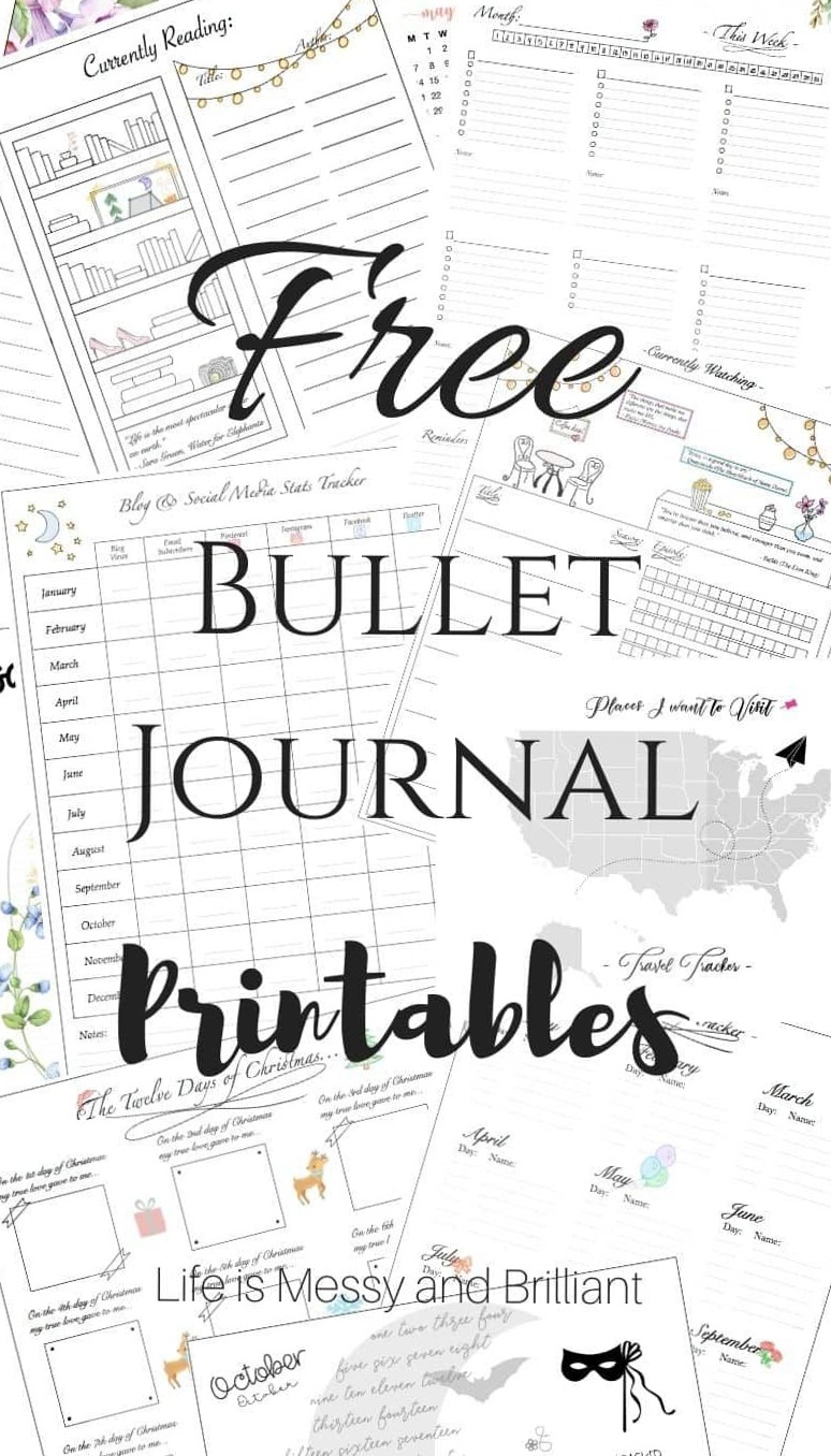 🎀 🤍 Free Bullet Journal Printables for Creative Planners | dream life manifestation