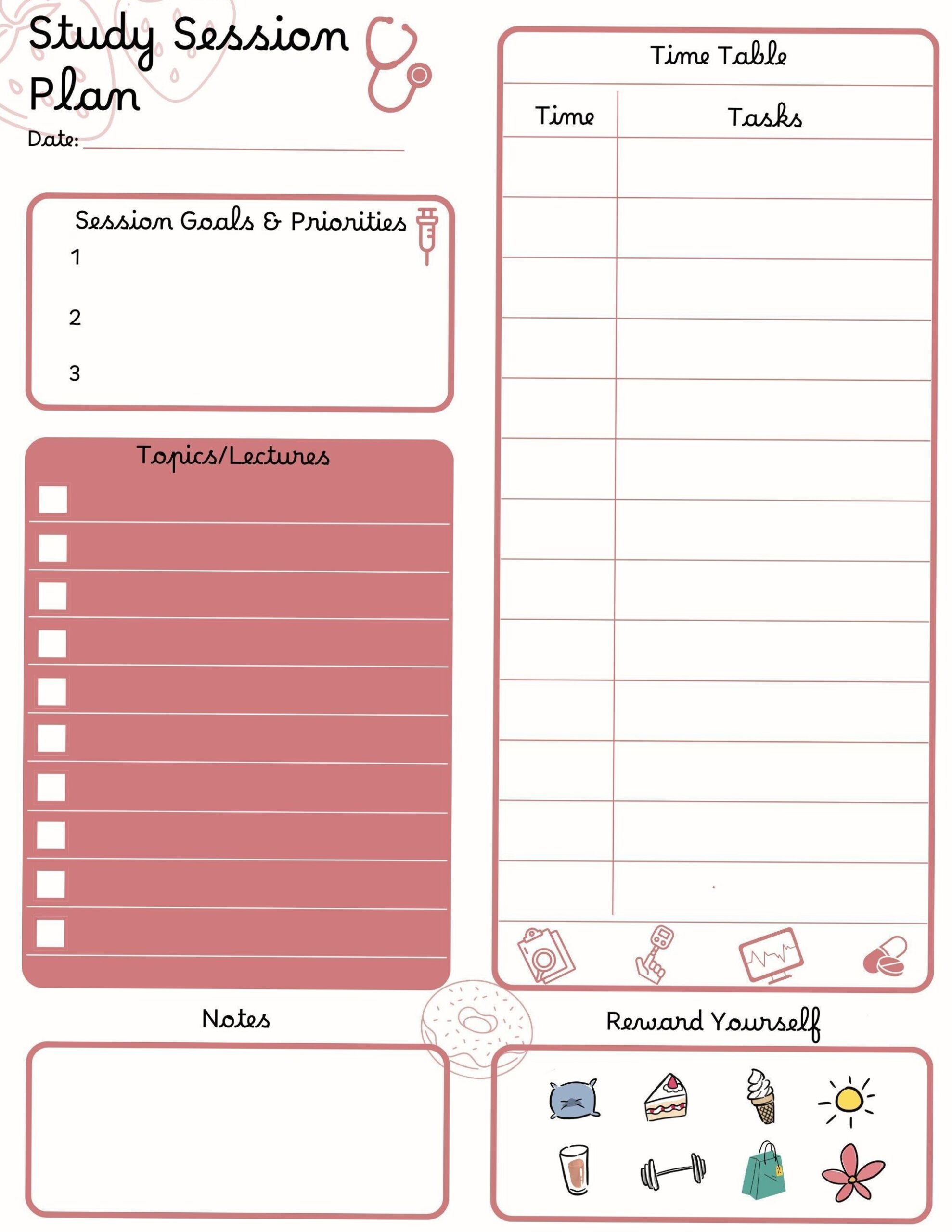 Free Digital & Printable Student Planner Template — 🍰 🥂 dream life manifestation