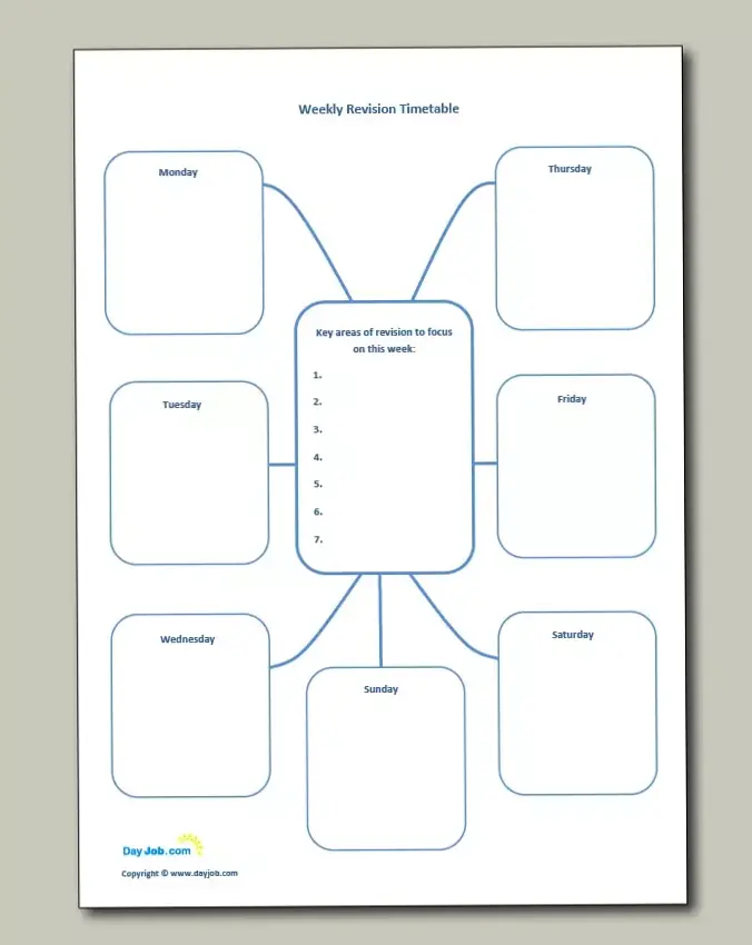 Free GCSE Revision Timetable Template | Printable & Blank — 🕯️ 🎀 stay inspired all year long