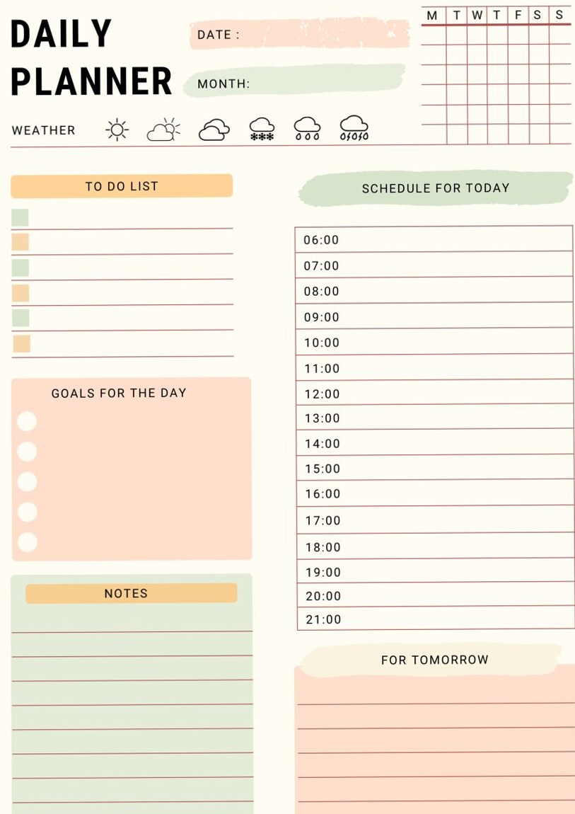 Free Printable Daily Planner for Creative Productivity — ✨ 🕯️ secret to staying productive