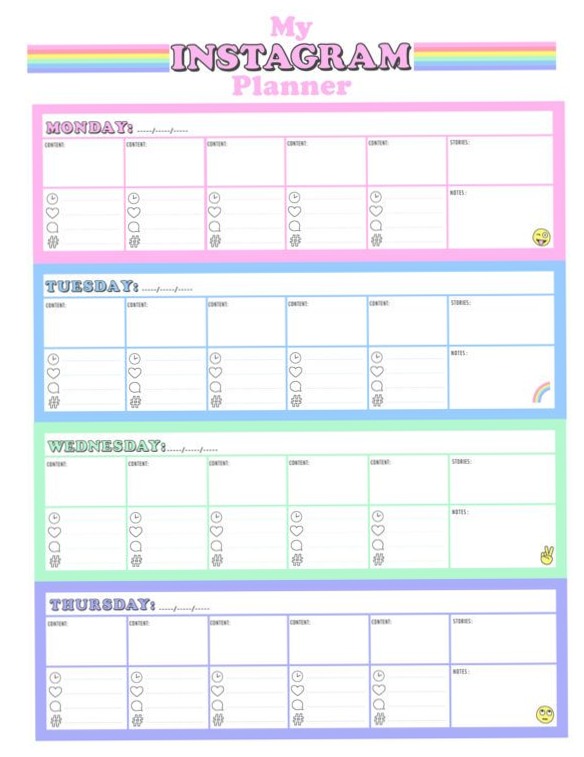 Free Printable Instagram Planner for Creative Inspiration — 🍰 💍 dream life manifestation