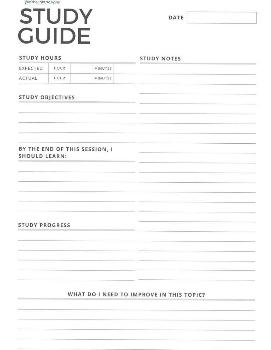 💍 🥂 Free Study Guide Download for Design & Planning | ultimate printable checklist