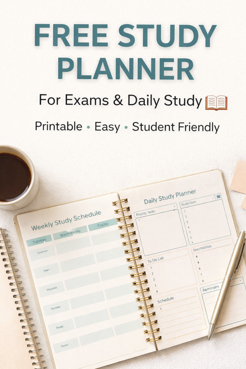 Free Study Planner for Students | Digital Design & Creative Assets — 💌 🍰 romanticize your routine
