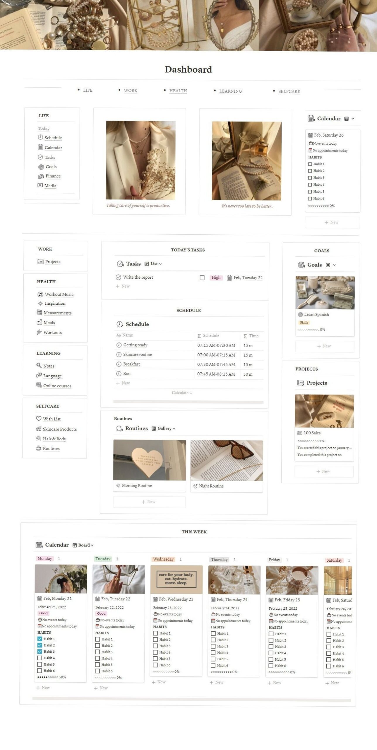 📊 📁 game-changing digital system: Aesthetic Digital Dashboard & Free Notion Template