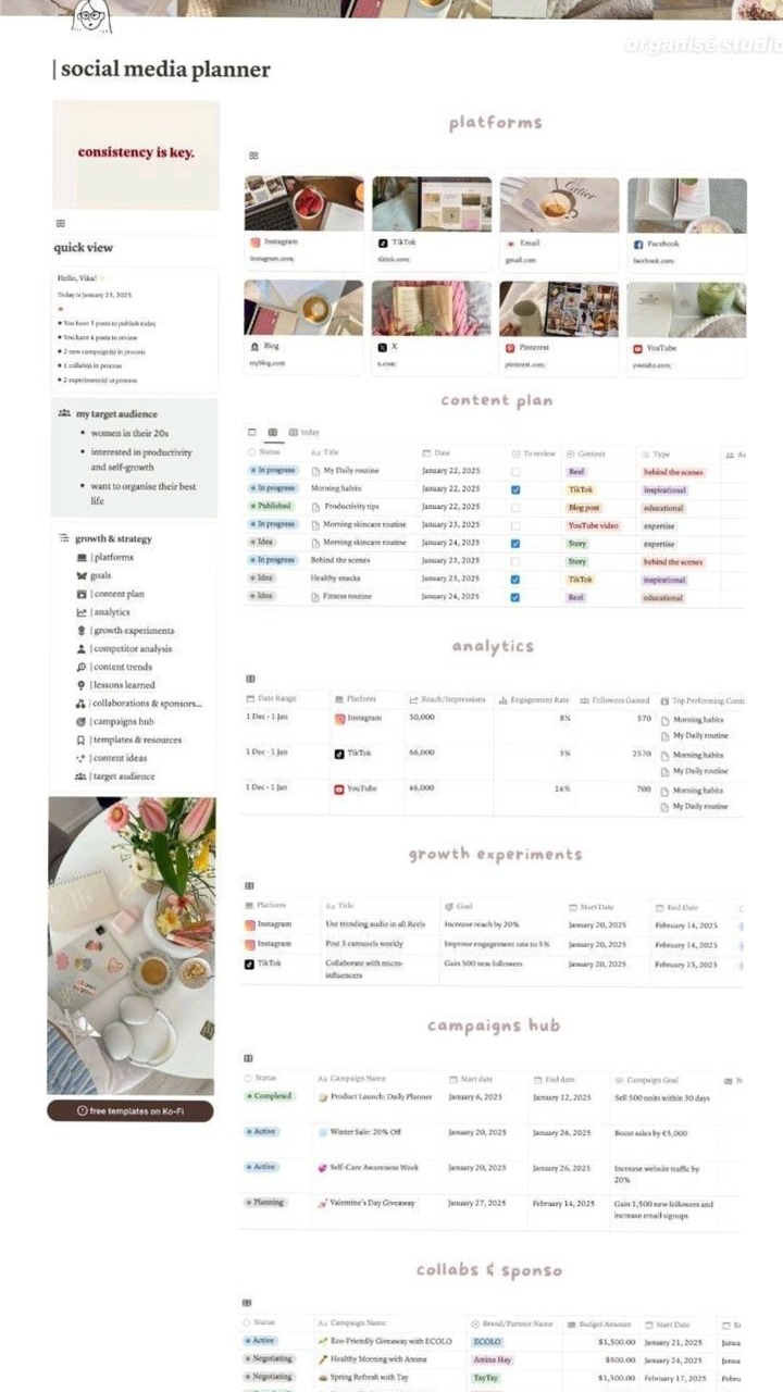 💎 🖌️ game-changing digital system: Craft killer content! Plan your social media strategy in Notion. #socialmediaplanner