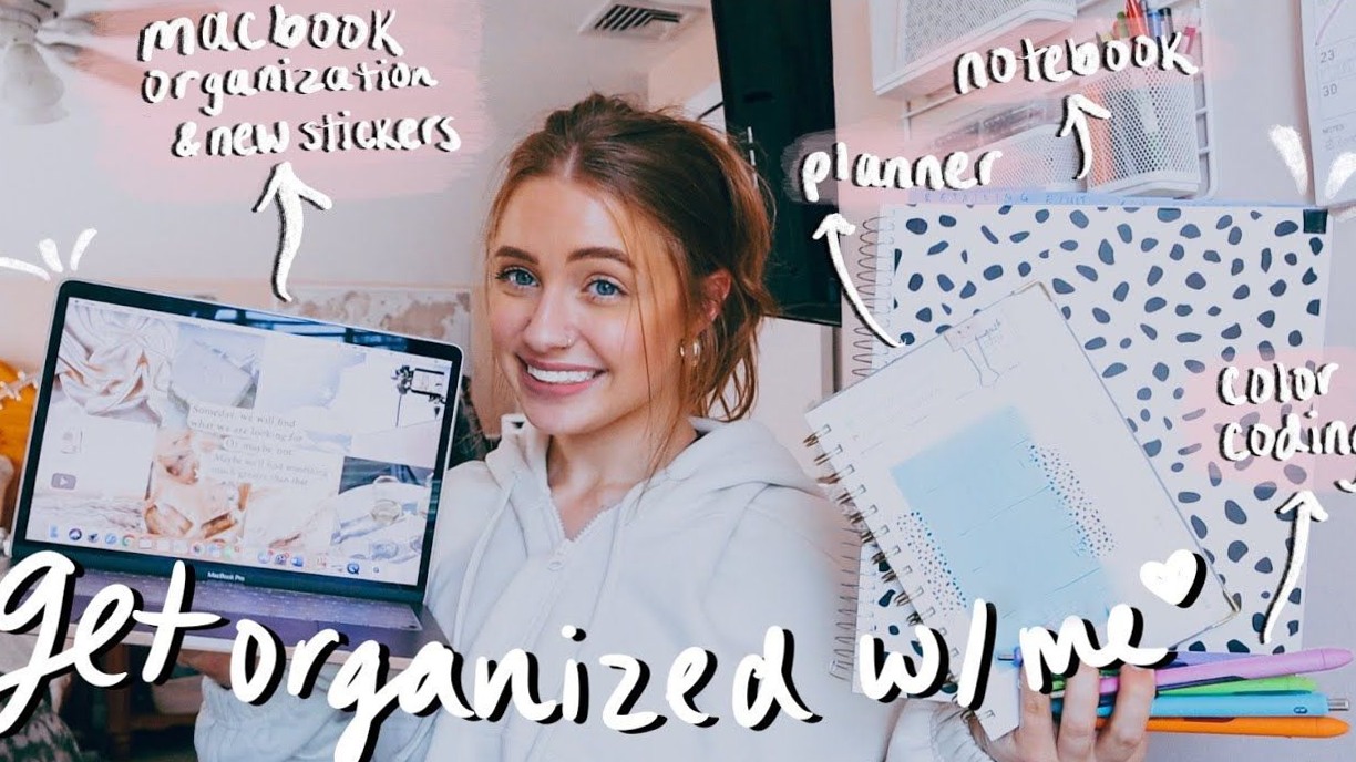 Get Organized with Me (College): Setup MacBook, Planner & Notebook — ✨ 🌿 secret to staying productive
