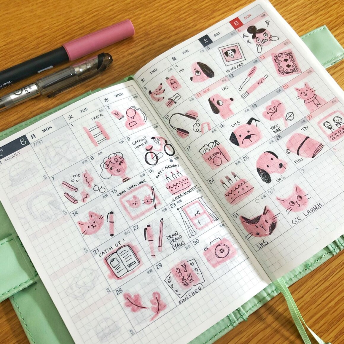 💎 🖌️ Hobonichi A6 Monthly Doodles | Digital Planner Art | secret to staying productive