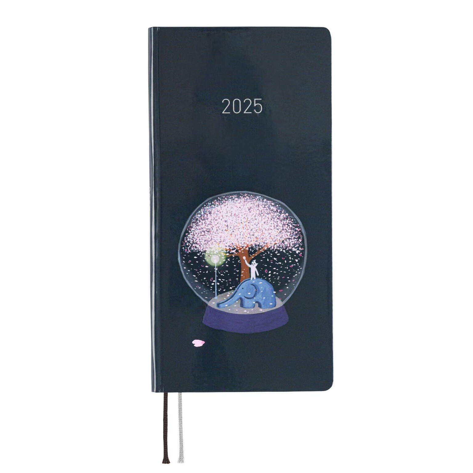 Hobonichi Techo 2025 Weekly Planner — Large Size, Night Cherry Blossom Snow Globe Design — 📝 📁 romanticize your routine